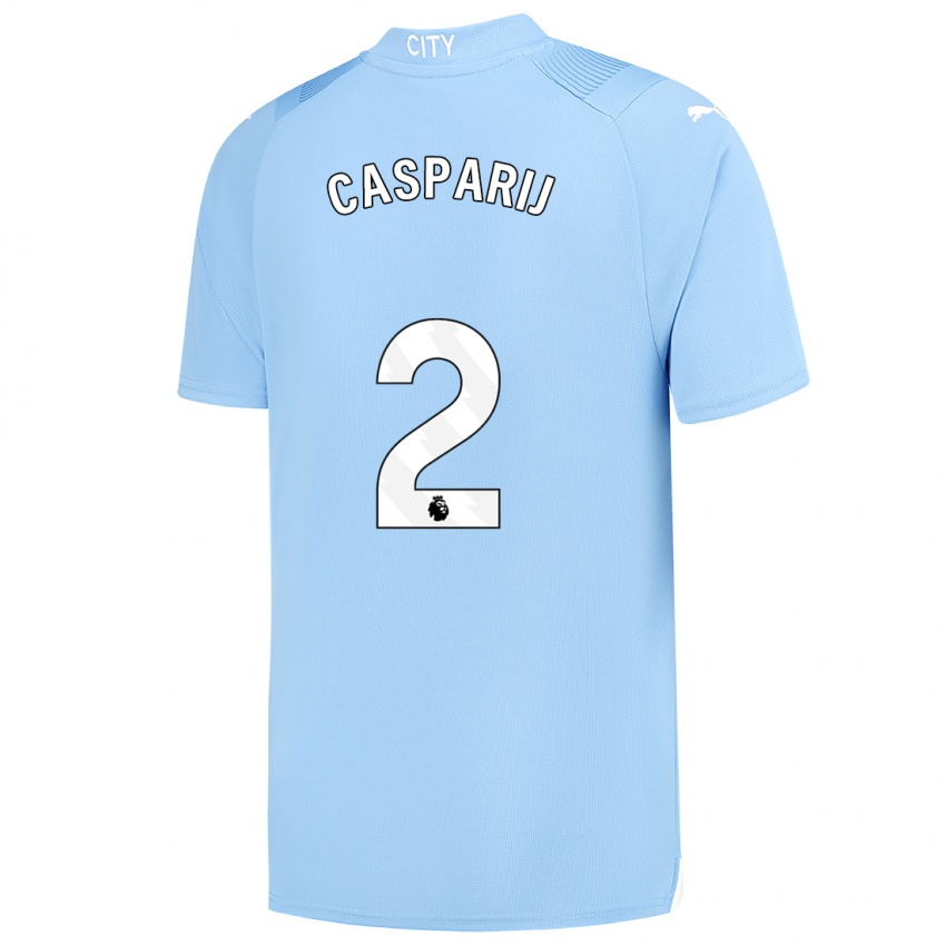 Męski Kerstin Casparij #2 Jasny Niebieski Domowa Koszulka 2023/24 Koszulki Klubowe