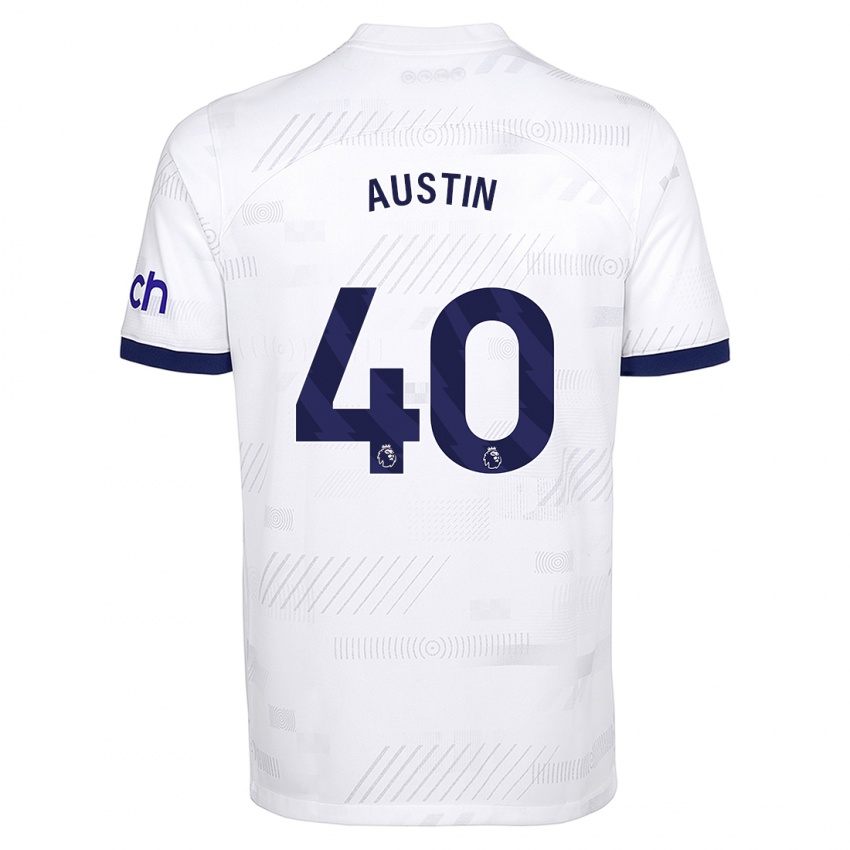 Męski Brandon Austin #40 Biały Domowa Koszulka 2023/24 Koszulki Klubowe