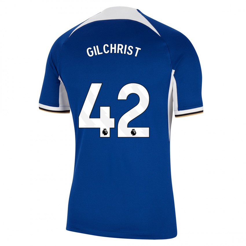Męski Alfie Gilchrist #42 Niebieski Domowa Koszulka 2023/24 Koszulki Klubowe