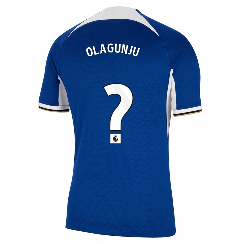 Męski Saheed Olagunju #0 Niebieski Domowa Koszulka 2023/24 Koszulki Klubowe