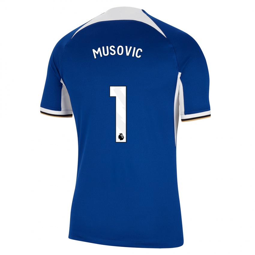 Męski Zecira Musovic #1 Niebieski Domowa Koszulka 2023/24 Koszulki Klubowe