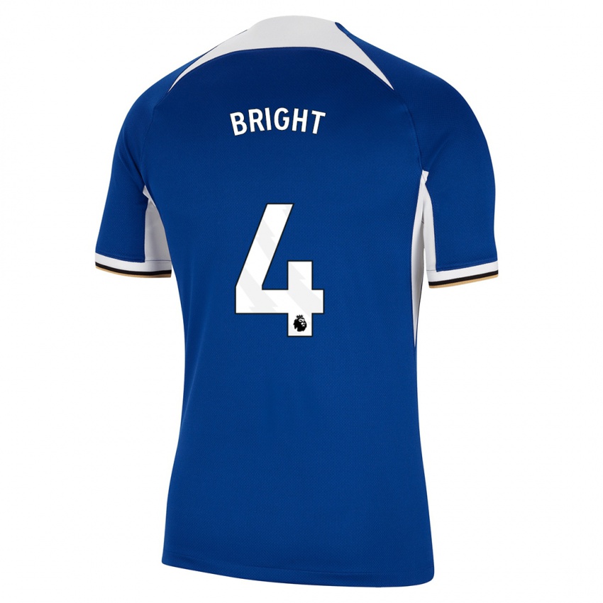 Męski Millie Bright #4 Niebieski Domowa Koszulka 2023/24 Koszulki Klubowe
