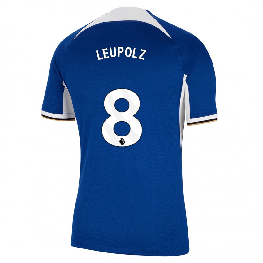 Męski Melanie Leupolz #8 Niebieski Domowa Koszulka 2023/24 Koszulki Klubowe