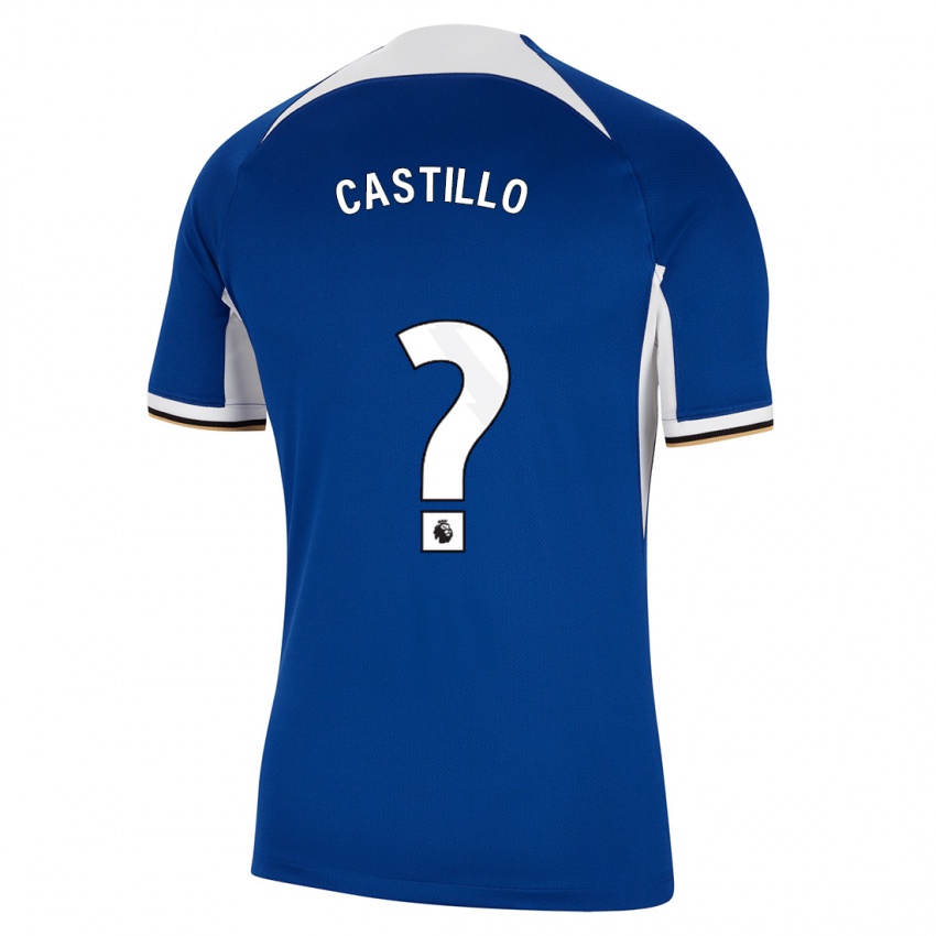 Męski Juan Castillo #0 Niebieski Domowa Koszulka 2023/24 Koszulki Klubowe