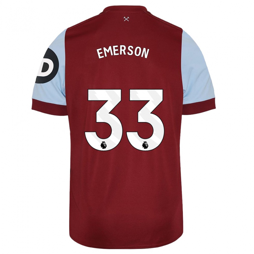 Męski Emerson Palmieri #33 Kasztanowaty Domowa Koszulka 2023/24 Koszulki Klubowe