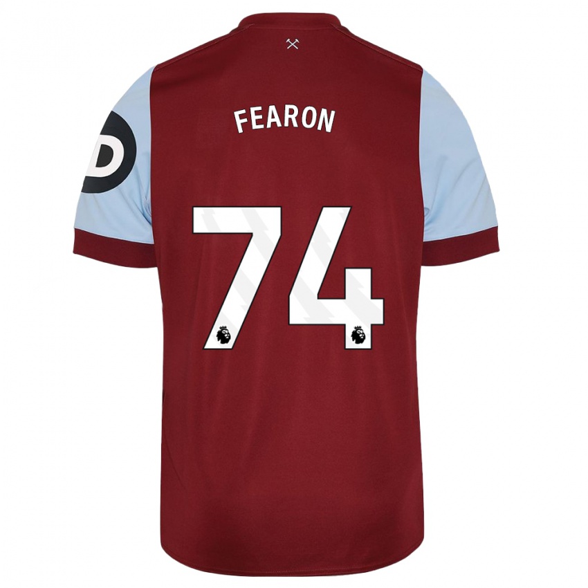 Męski Preston Fearon #74 Kasztanowaty Domowa Koszulka 2023/24 Koszulki Klubowe
