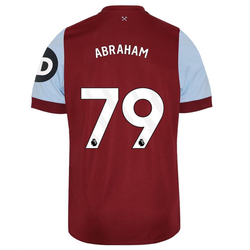 Męski Dondre Abraham #79 Kasztanowaty Domowa Koszulka 2023/24 Koszulki Klubowe