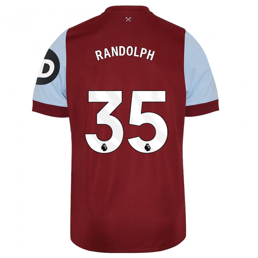 Męski Darren Randolph #35 Kasztanowaty Domowa Koszulka 2023/24 Koszulki Klubowe