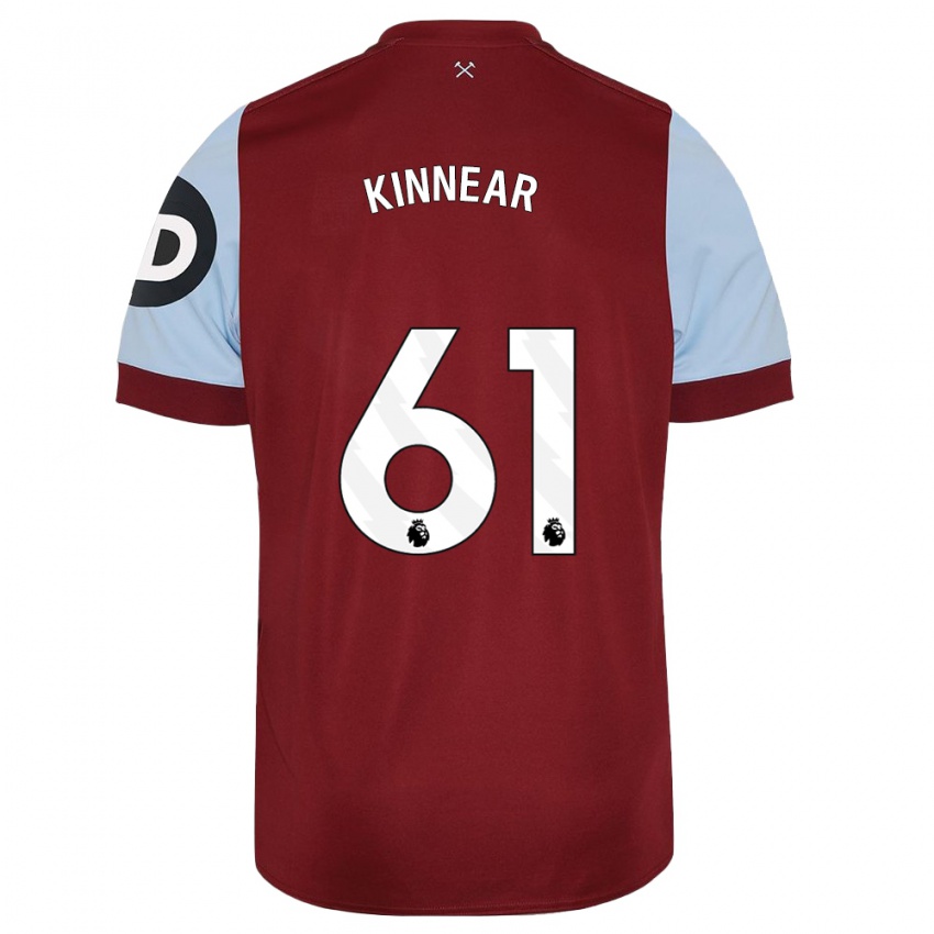Męski Brian Kinnear #61 Kasztanowaty Domowa Koszulka 2023/24 Koszulki Klubowe