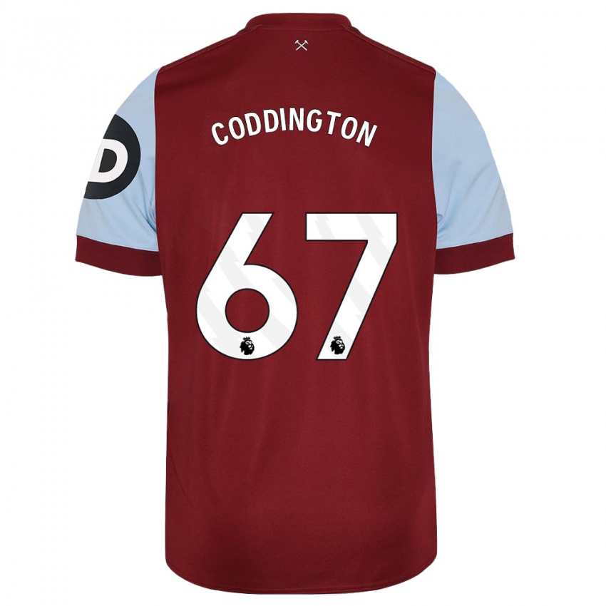 Męski Remy Coddington #67 Kasztanowaty Domowa Koszulka 2023/24 Koszulki Klubowe