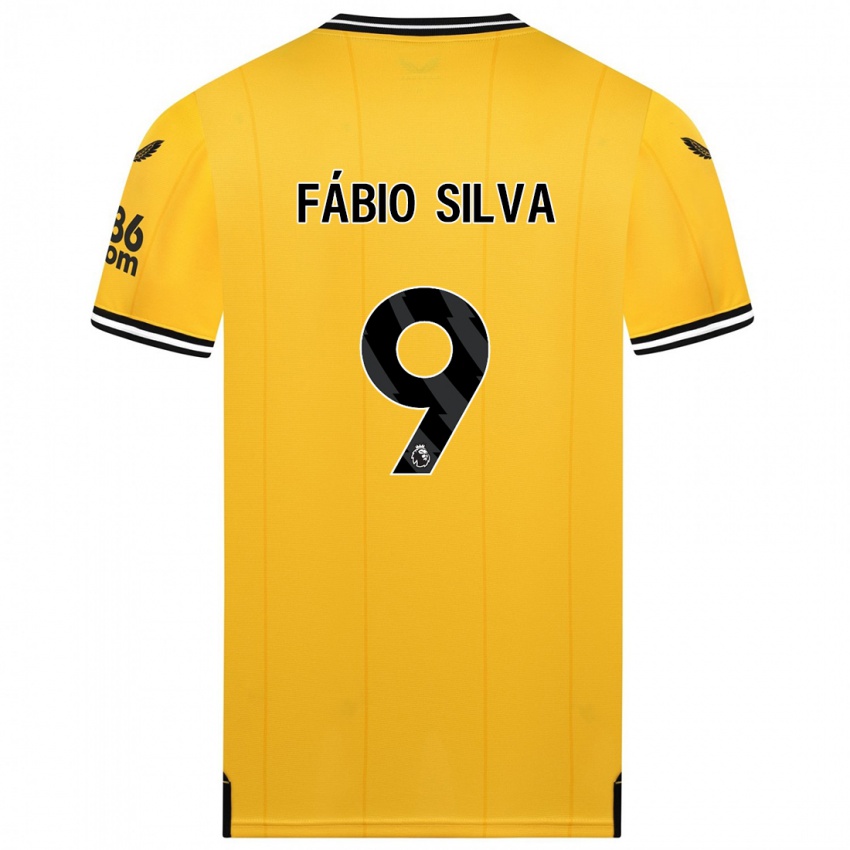 Męski Fábio Silva #9 Żółty Domowa Koszulka 2023/24 Koszulki Klubowe
