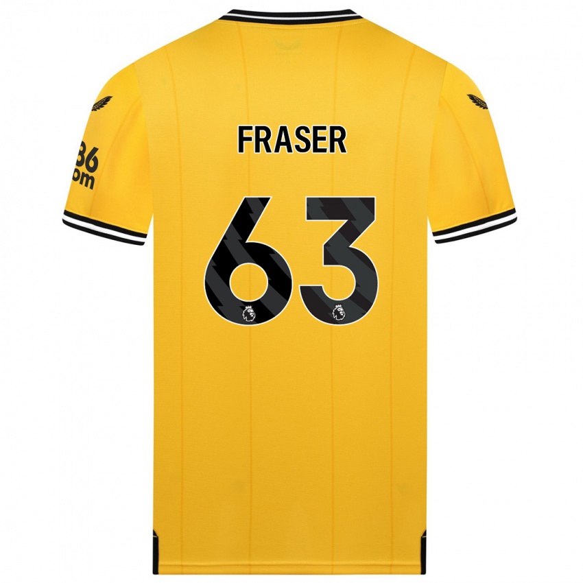 Męski Nathan Fraser #63 Żółty Domowa Koszulka 2023/24 Koszulki Klubowe