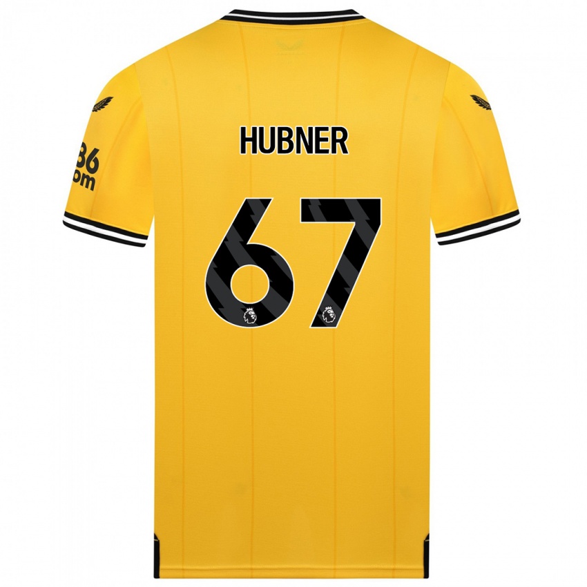 Męski Justin Hubner #67 Żółty Domowa Koszulka 2023/24 Koszulki Klubowe