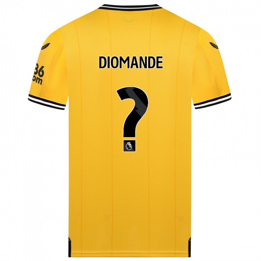 Męski Muhamed Diomande #0 Żółty Domowa Koszulka 2023/24 Koszulki Klubowe