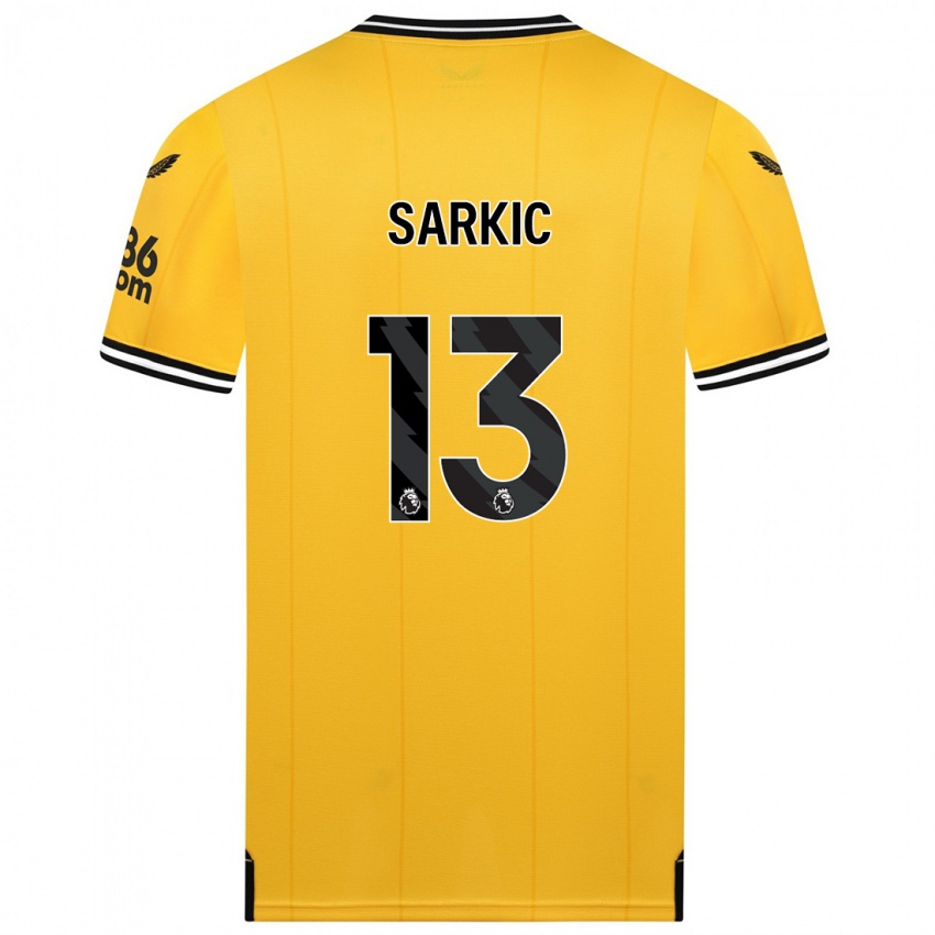 Męski Matija Sarkic #13 Żółty Domowa Koszulka 2023/24 Koszulki Klubowe