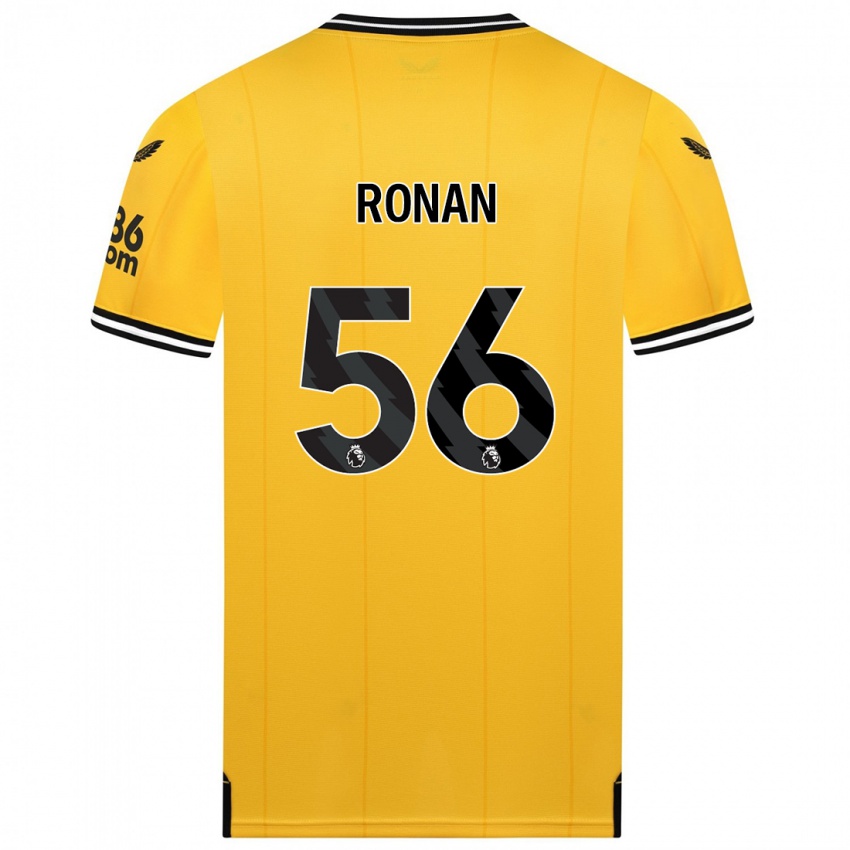 Męski Connor Ronan #56 Żółty Domowa Koszulka 2023/24 Koszulki Klubowe