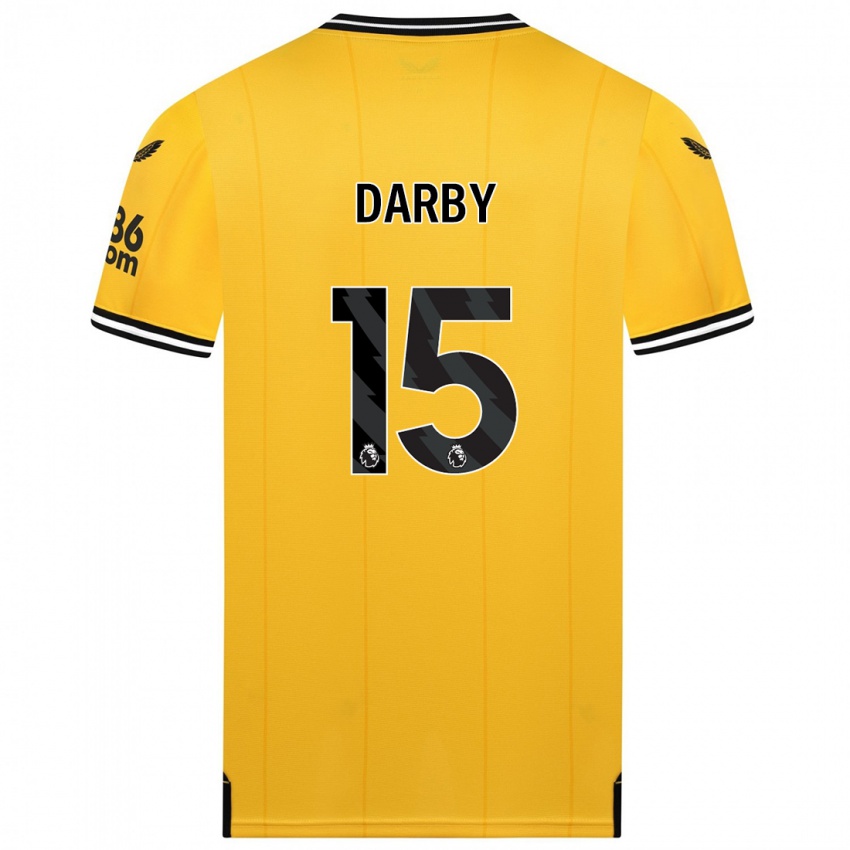 Męski Kelly Darby #15 Żółty Domowa Koszulka 2023/24 Koszulki Klubowe