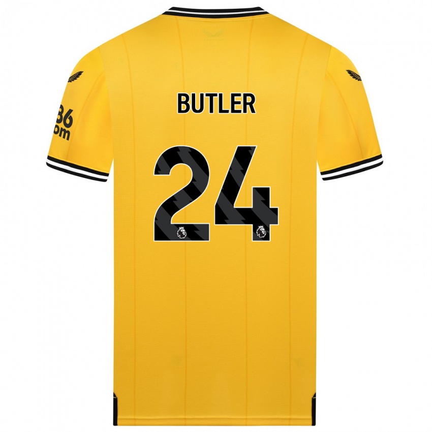 Męski Elli Butler #24 Żółty Domowa Koszulka 2023/24 Koszulki Klubowe