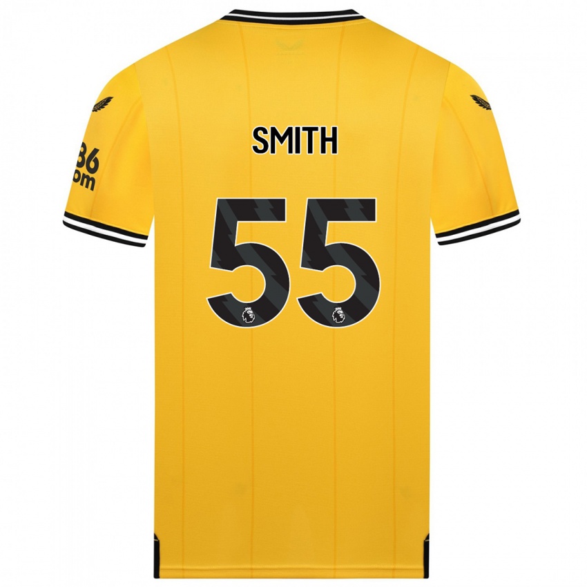 Męski Jackson Smith #55 Żółty Domowa Koszulka 2023/24 Koszulki Klubowe