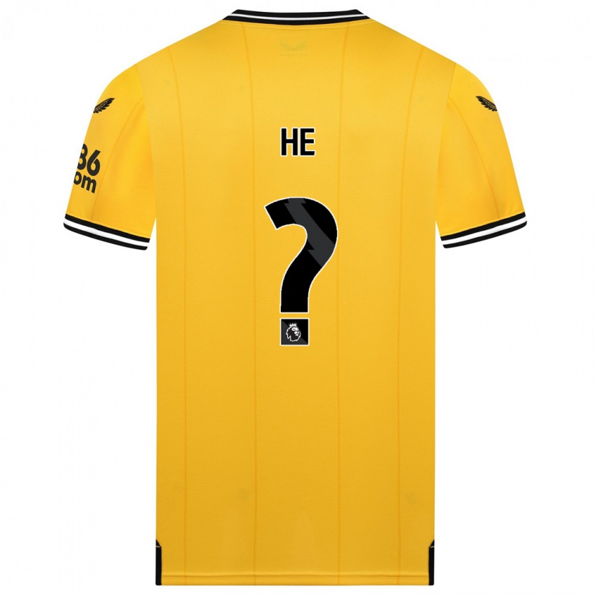 Męski Dongda He #0 Żółty Domowa Koszulka 2023/24 Koszulki Klubowe