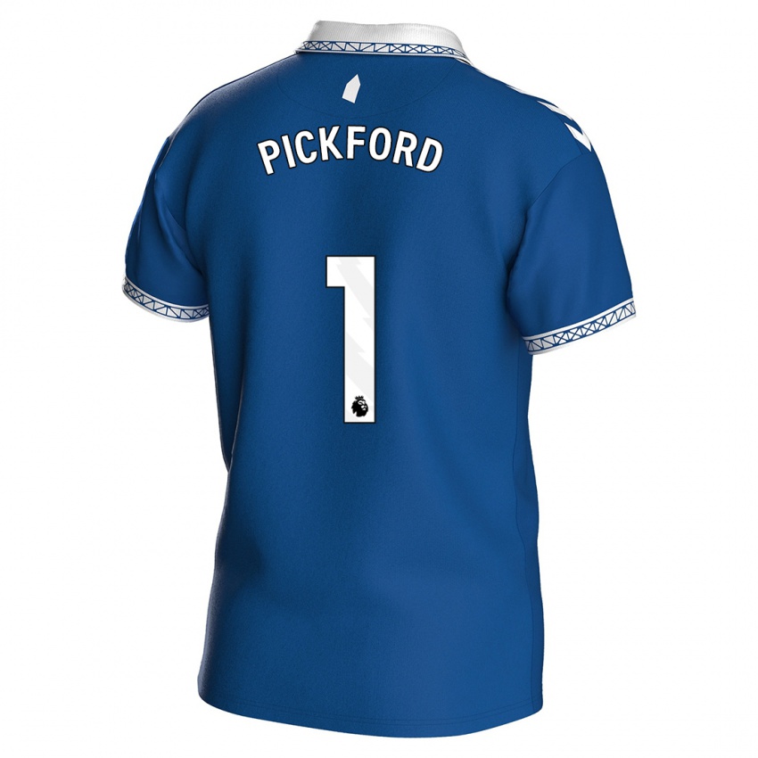 Męski Jordan Pickford #1 Królewski Niebieski Domowa Koszulka 2023/24 Koszulki Klubowe