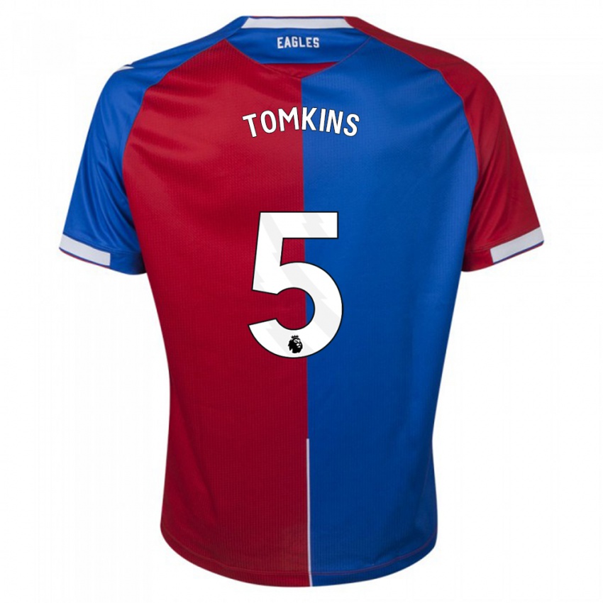 Męski James Tomkins #5 Czerwony Niebieski Domowa Koszulka 2023/24 Koszulki Klubowe