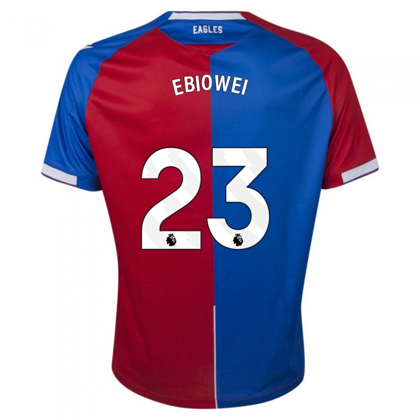 Męski Malcolm Ebiowei #23 Czerwony Niebieski Domowa Koszulka 2023/24 Koszulki Klubowe