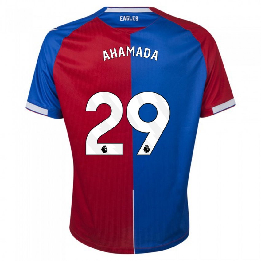Męski Naouirou Ahamada #29 Czerwony Niebieski Domowa Koszulka 2023/24 Koszulki Klubowe