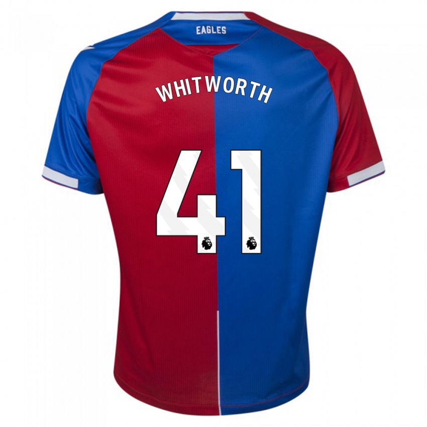 Męski Joe Whitworth #41 Czerwony Niebieski Domowa Koszulka 2023/24 Koszulki Klubowe