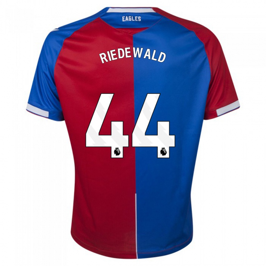Męski Jairo Riedewald #44 Czerwony Niebieski Domowa Koszulka 2023/24 Koszulki Klubowe