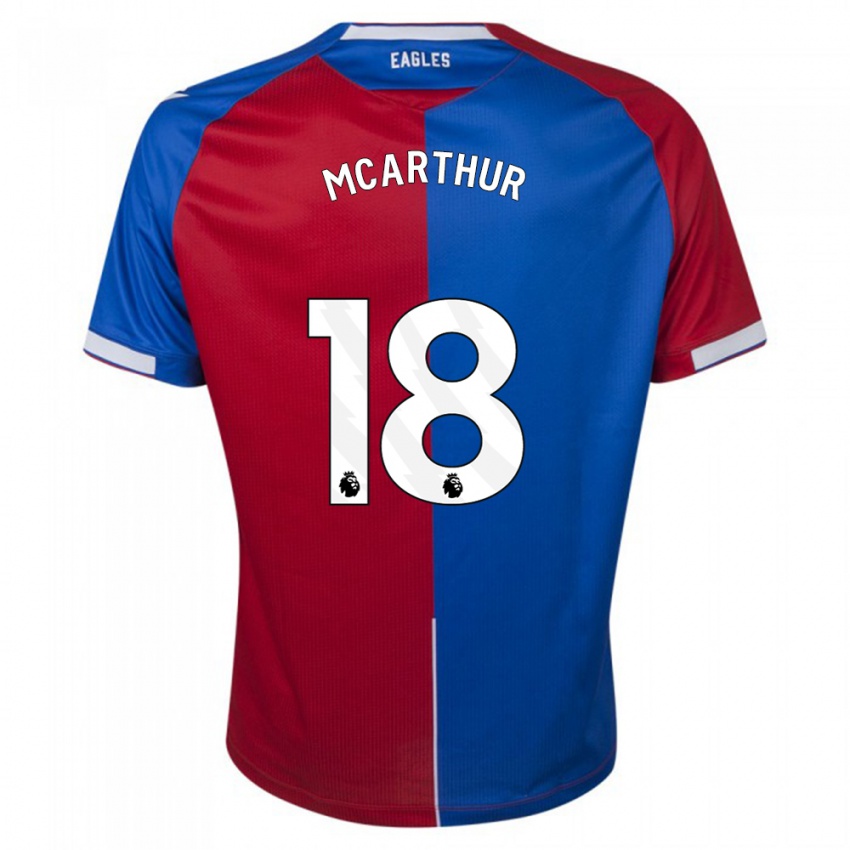 Męski James Mcarthur #18 Czerwony Niebieski Domowa Koszulka 2023/24 Koszulki Klubowe