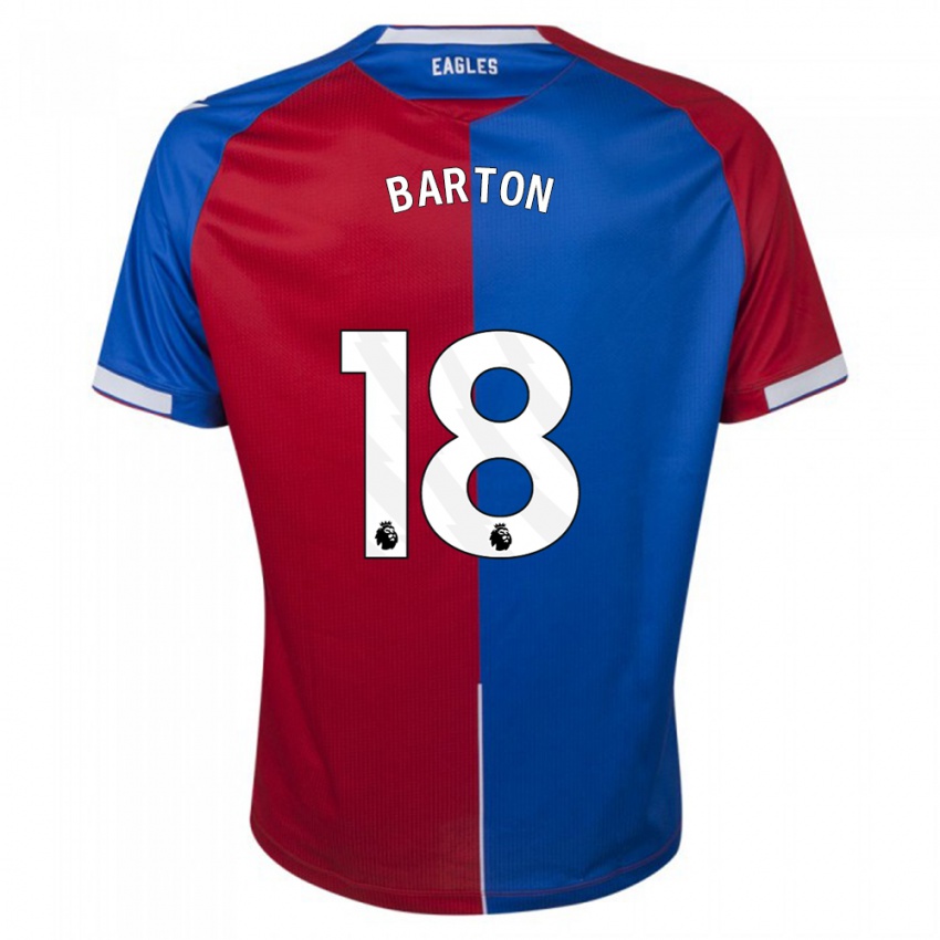 Męski Kirsty Barton #18 Czerwony Niebieski Domowa Koszulka 2023/24 Koszulki Klubowe