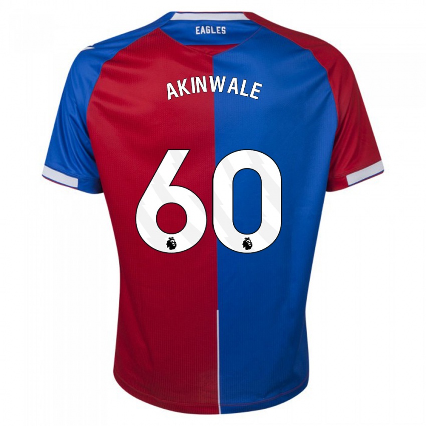 Męski Victor Akinwale #60 Czerwony Niebieski Domowa Koszulka 2023/24 Koszulki Klubowe