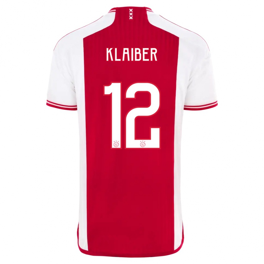Męski Sean Klaiber #12 Czerwony Biały Domowa Koszulka 2023/24 Koszulki Klubowe