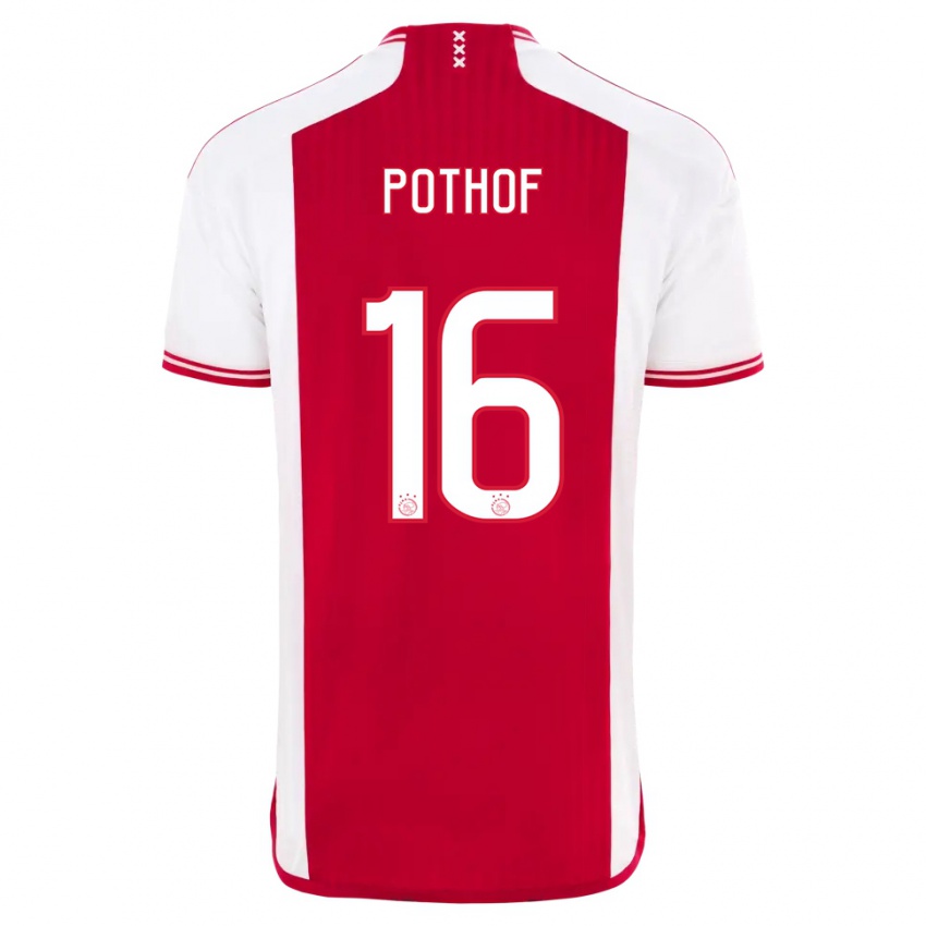 Męski Isa Pothof #16 Czerwony Biały Domowa Koszulka 2023/24 Koszulki Klubowe