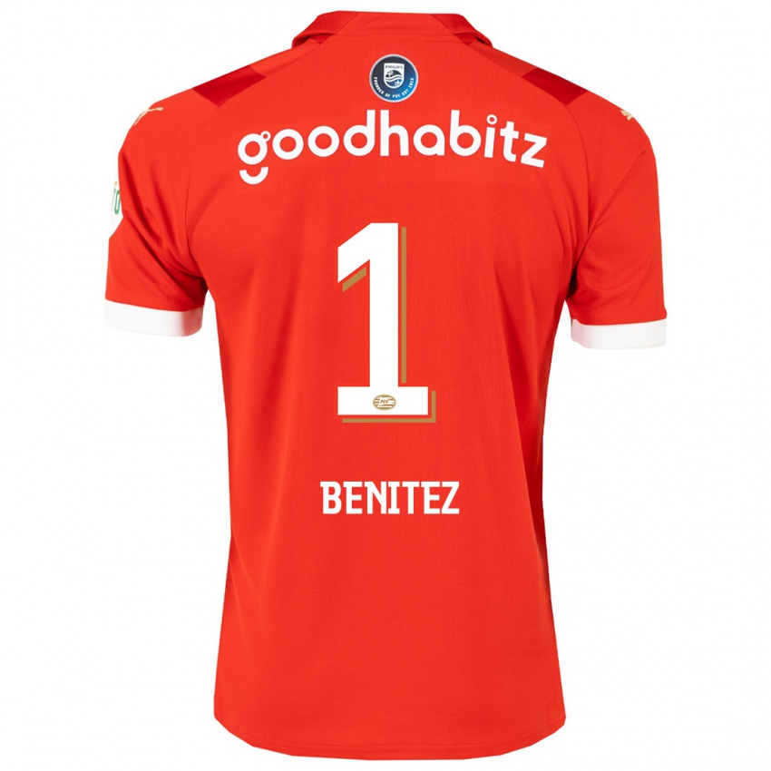 Męski Walter Benitez #1 Czerwony Domowa Koszulka 2023/24 Koszulki Klubowe