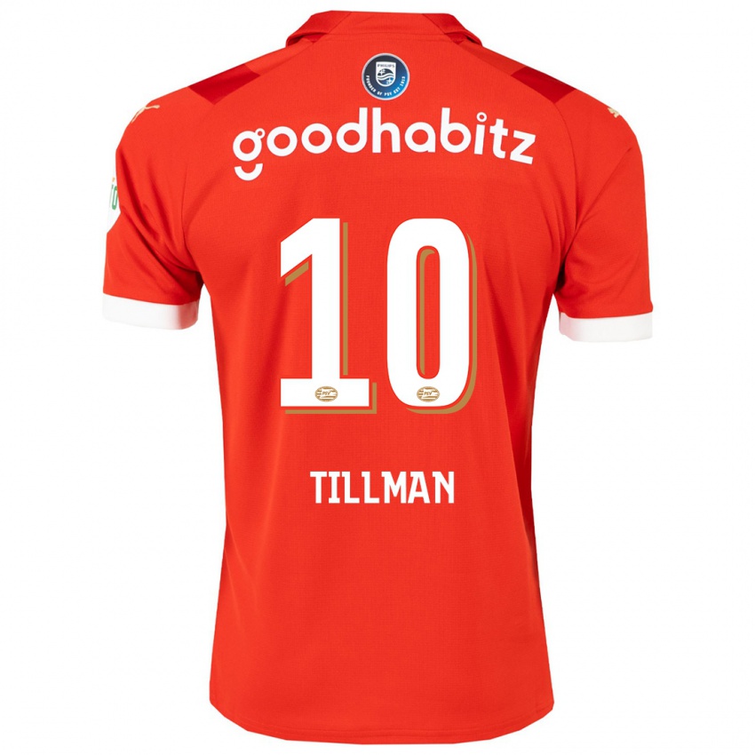 Męski Malik Tillman #10 Czerwony Domowa Koszulka 2023/24 Koszulki Klubowe