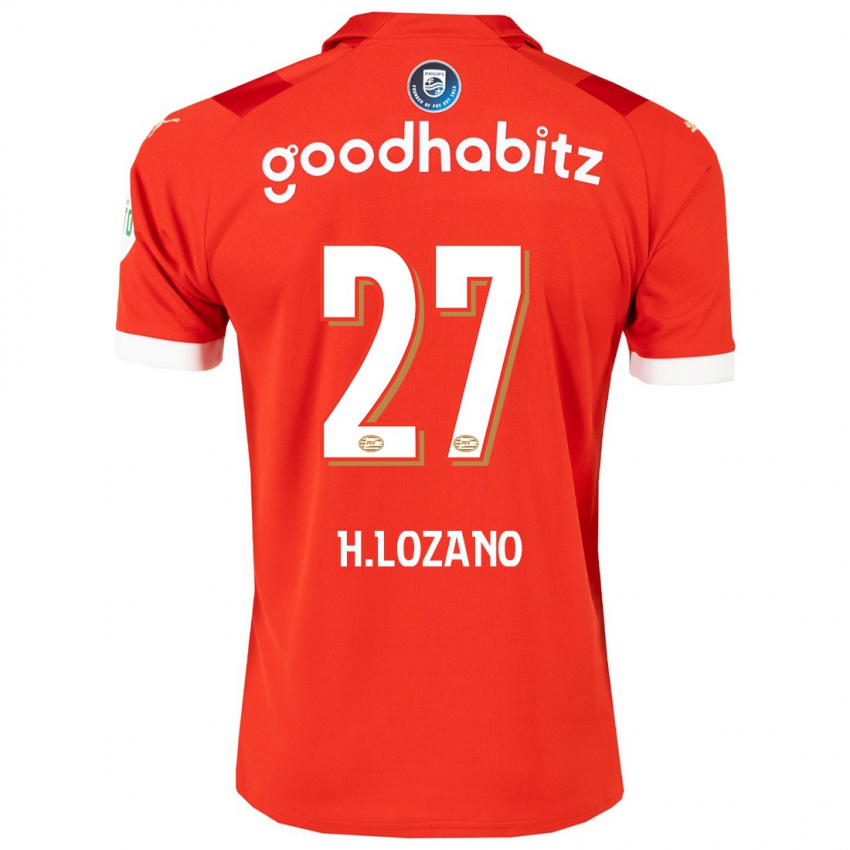 Męski Hirving Lozano #27 Czerwony Domowa Koszulka 2023/24 Koszulki Klubowe