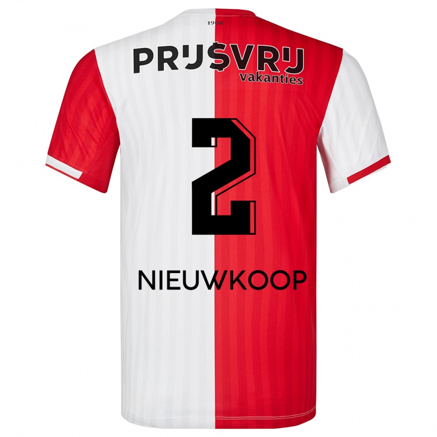 Męski Bart Nieuwkoop #2 Czerwony Biały Domowa Koszulka 2023/24 Koszulki Klubowe