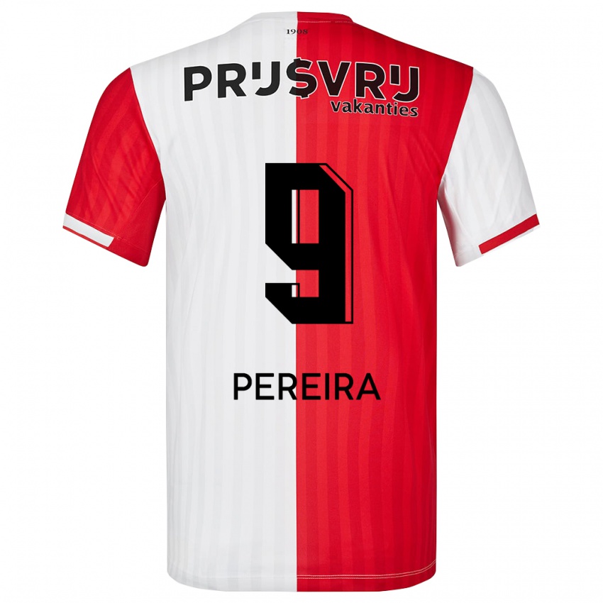 Męski Danilo Pereira #9 Czerwony Biały Domowa Koszulka 2023/24 Koszulki Klubowe