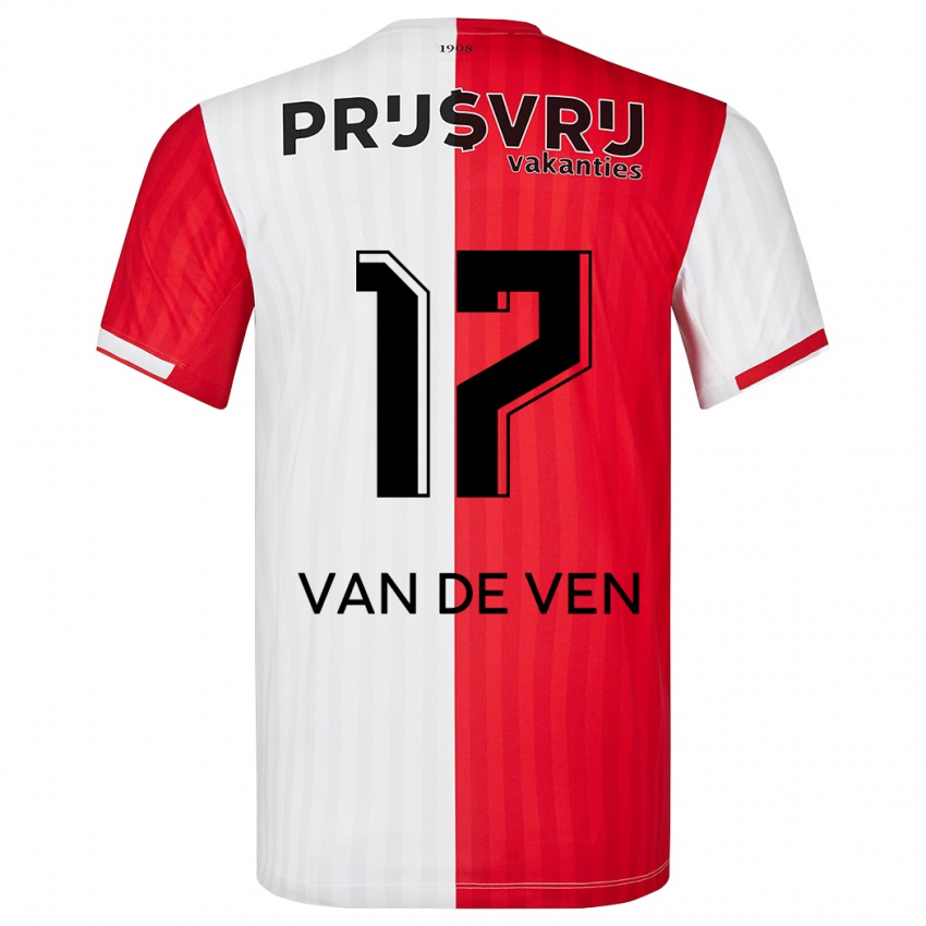 Męski Zoi Van De Ven #17 Czerwony Biały Domowa Koszulka 2023/24 Koszulki Klubowe