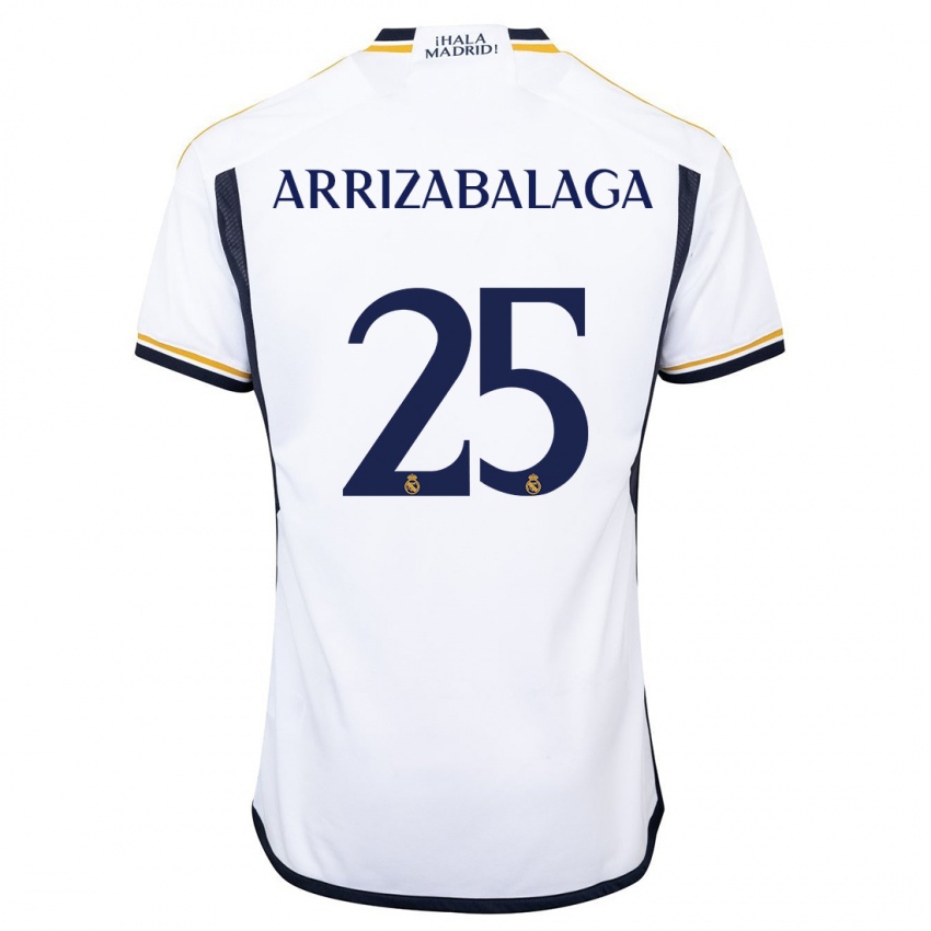 Męski Kepa Arrizabalaga #25 Biały Domowa Koszulka 2023/24 Koszulki Klubowe