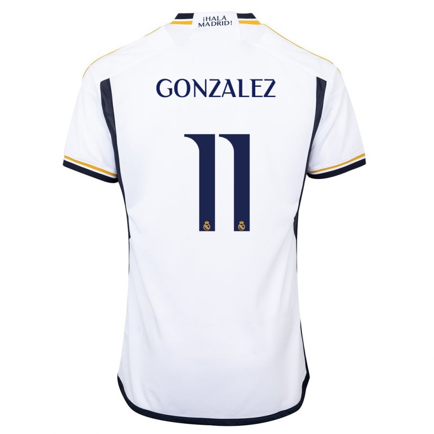 Męski Peter Gonzalez #11 Biały Domowa Koszulka 2023/24 Koszulki Klubowe