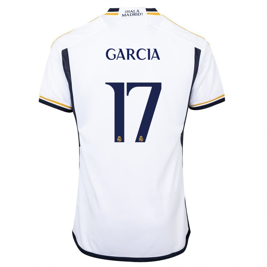 Męski Gonzalo Garcia #17 Biały Domowa Koszulka 2023/24 Koszulki Klubowe
