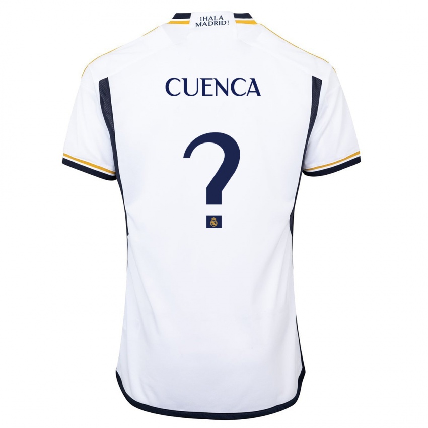 Męski David Cuenca #0 Biały Domowa Koszulka 2023/24 Koszulki Klubowe