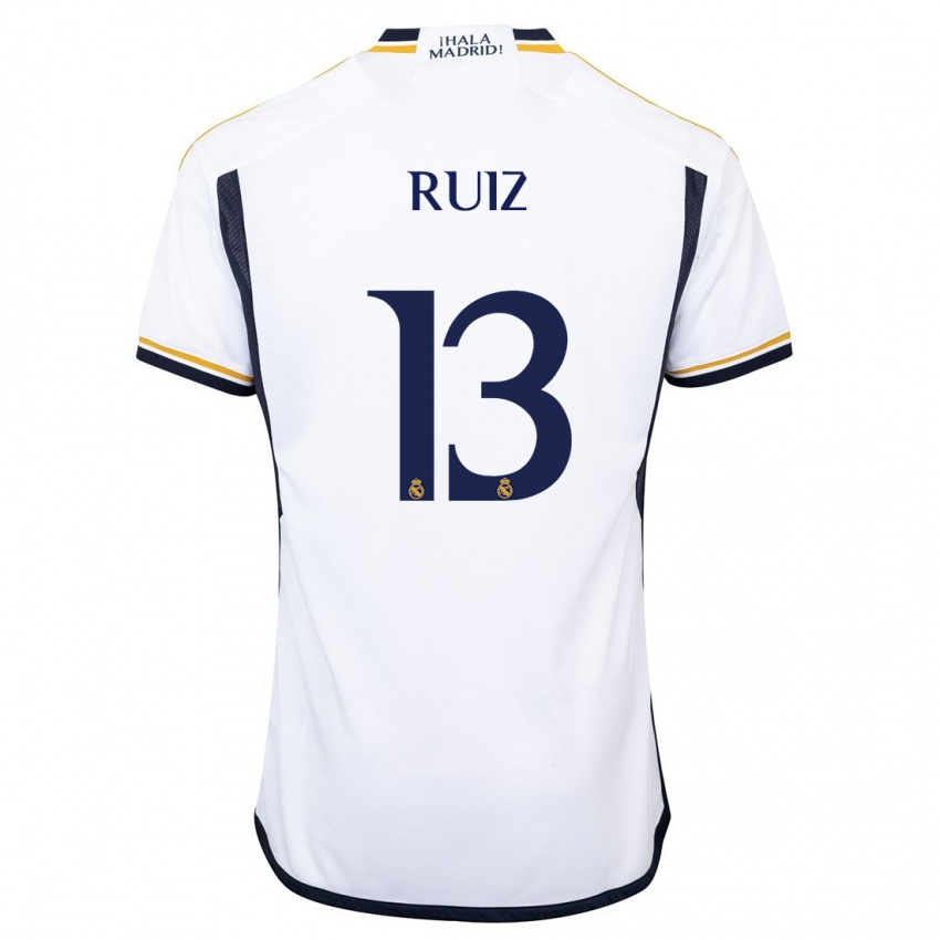 Męski Guillermo Ruiz #13 Biały Domowa Koszulka 2023/24 Koszulki Klubowe