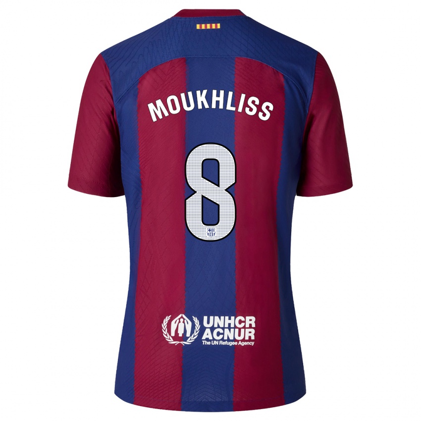 Męski Moha Moukhliss #8 Czerwony Niebieski Domowa Koszulka 2023/24 Koszulki Klubowe