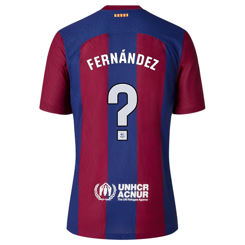 Męski Guille Fernández #0 Czerwony Niebieski Domowa Koszulka 2023/24 Koszulki Klubowe
