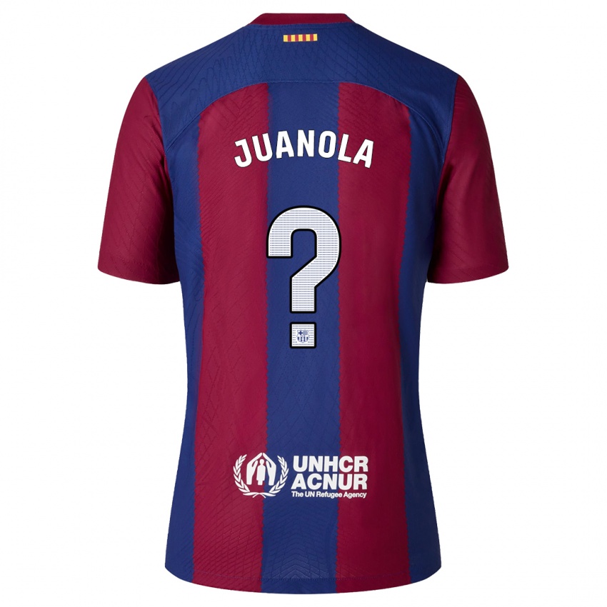 Męski Mika Juanola #0 Czerwony Niebieski Domowa Koszulka 2023/24 Koszulki Klubowe