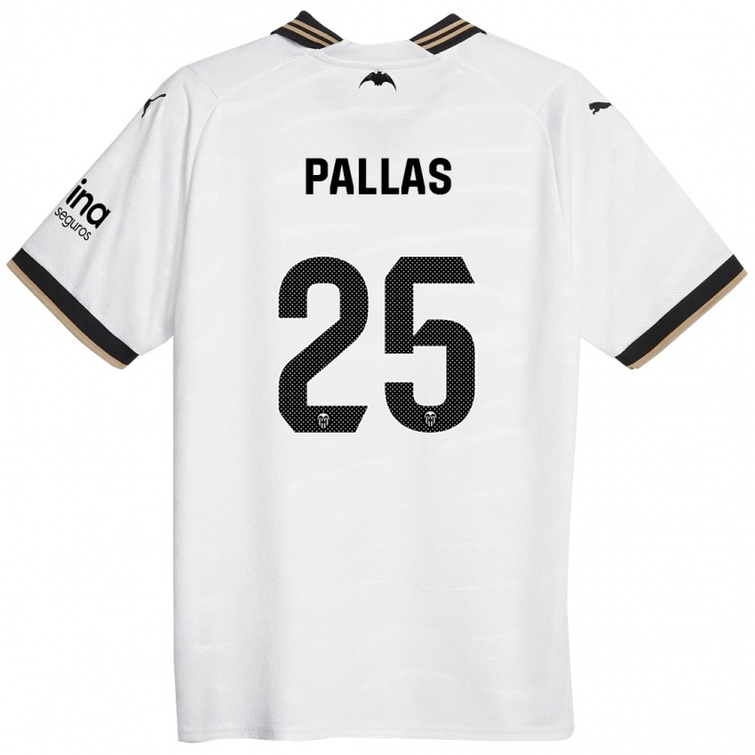 Męski Nerea Pallas #25 Biały Domowa Koszulka 2023/24 Koszulki Klubowe